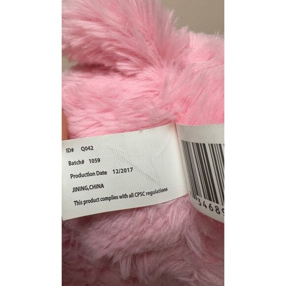 Pink Purple Plush Pig Stuffed Animal Kellytoy - 12" Seated 2017 With Pink Bow - Picture 7 of 8